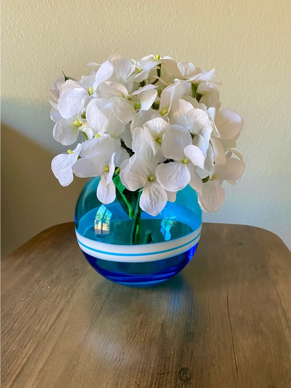 Zodax Blue Glass Round Vase